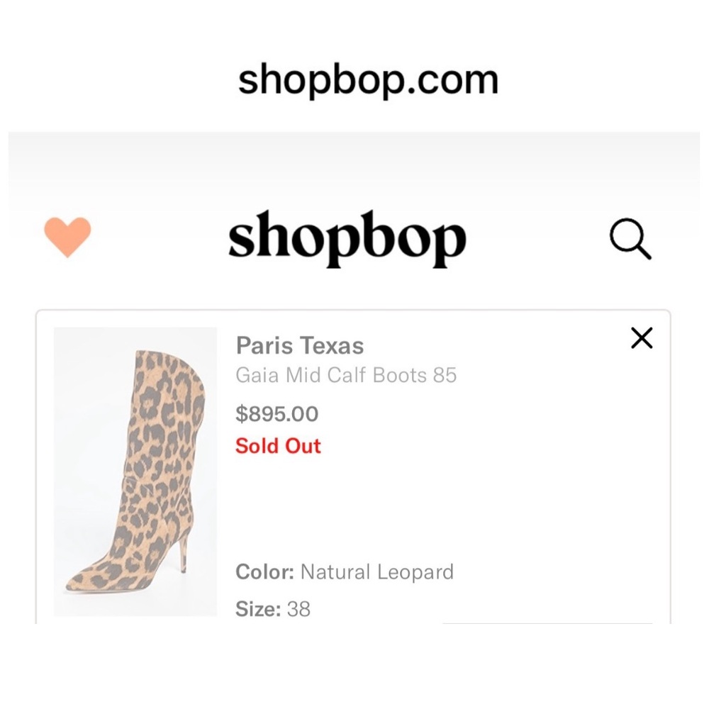 NEW 🐆 Paris Texas Gaia Leopard Print Boots High Heel Cult Black Brown 38 7 - Picture 15 of 16